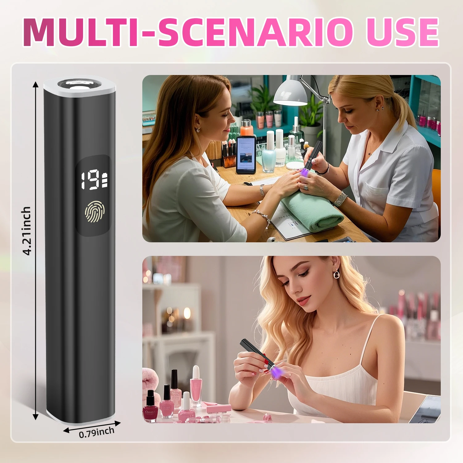 Handheld UV Led Nagellamp Nageldroger Nagellicht Voor Gel Polish Oplaadbare Sneldrogende Manicure Machine Nagelsalon