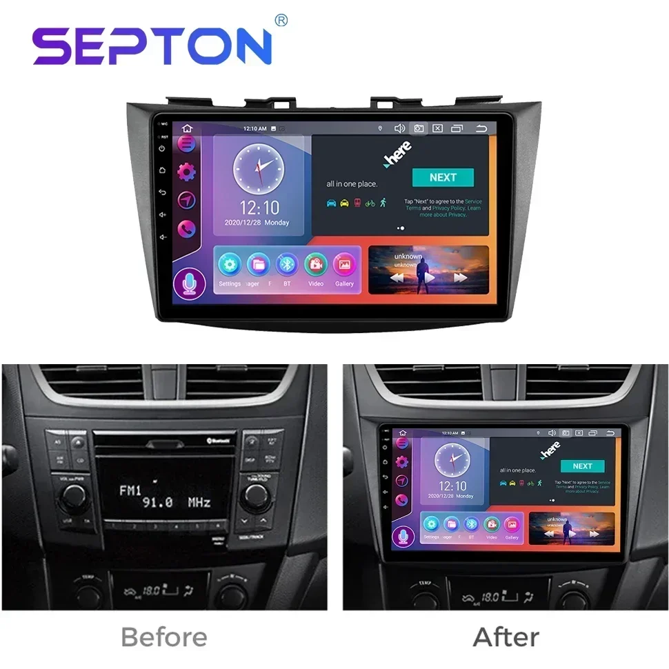 SEPTON 2Din Car Radio Player for Suzuki Swift 4 2011-2017 Multimedia Android auto Navigation Stereo GPS Autoradio Carplay Screen