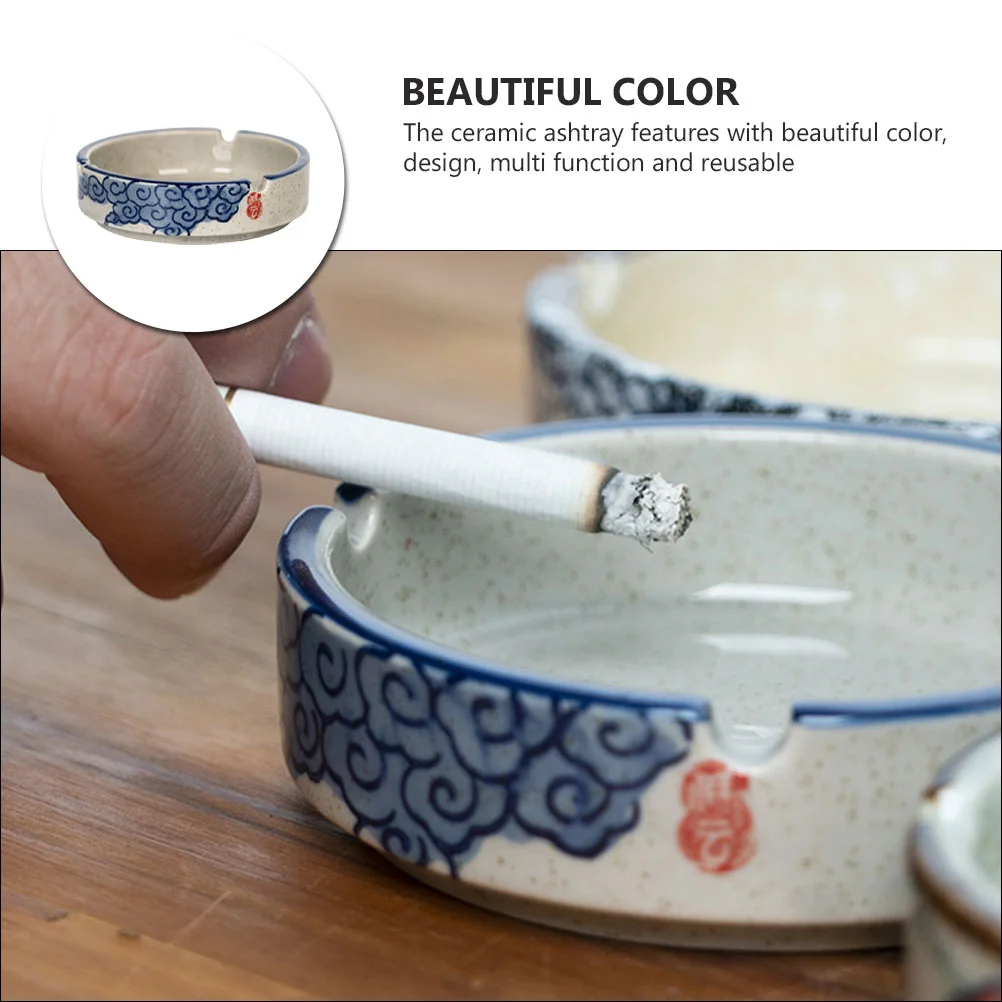 ที่เขี่ยบุหรี่สไตล์ญี่ปุ่นครัวเรือนตกแต่งเซรามิค Underglaze รอบรูปเครื่องประดับมือวาด
