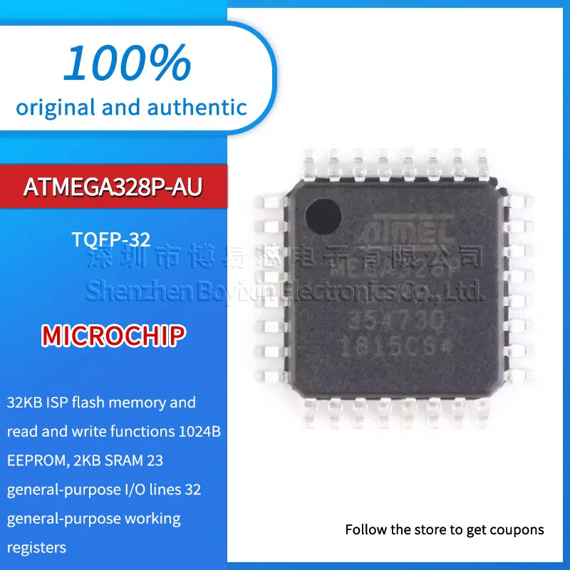 Original genuine patch ATMEGA328P-AU 8-bit microcontroller AVR 32K flash memory IC chip package TQFP-32