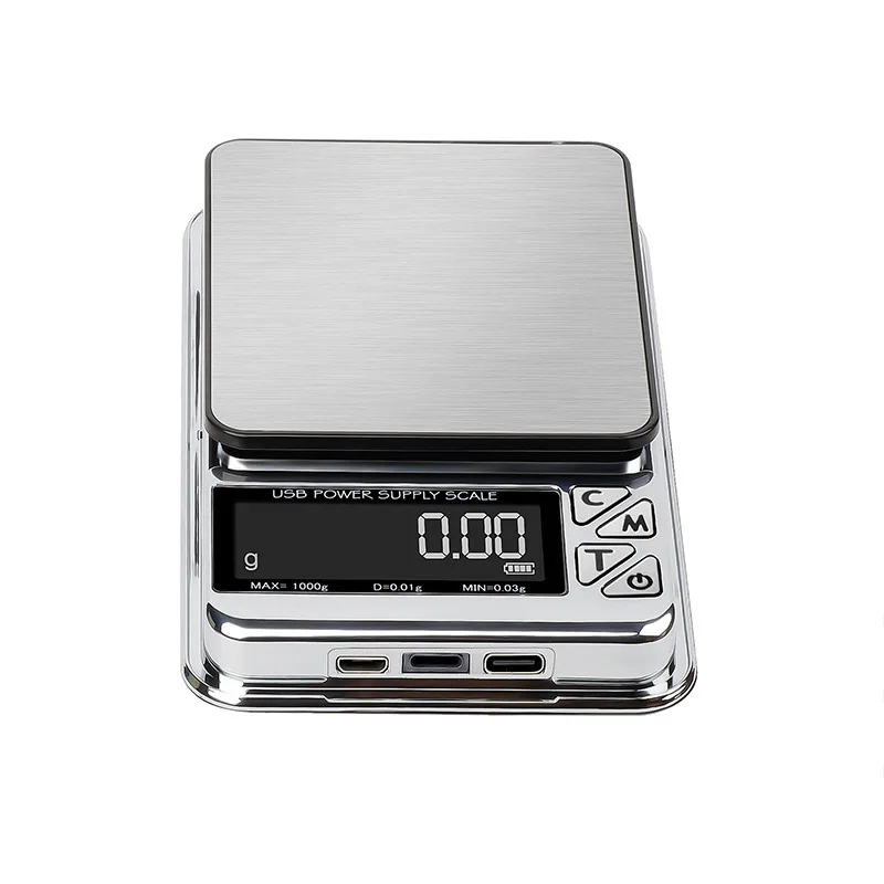 1Pc High Precision Electronic Scale 0.01g Digital LCD Count Stainless Pocket Scales Jewelry Scale, Carat Scale, Usb Power Supply