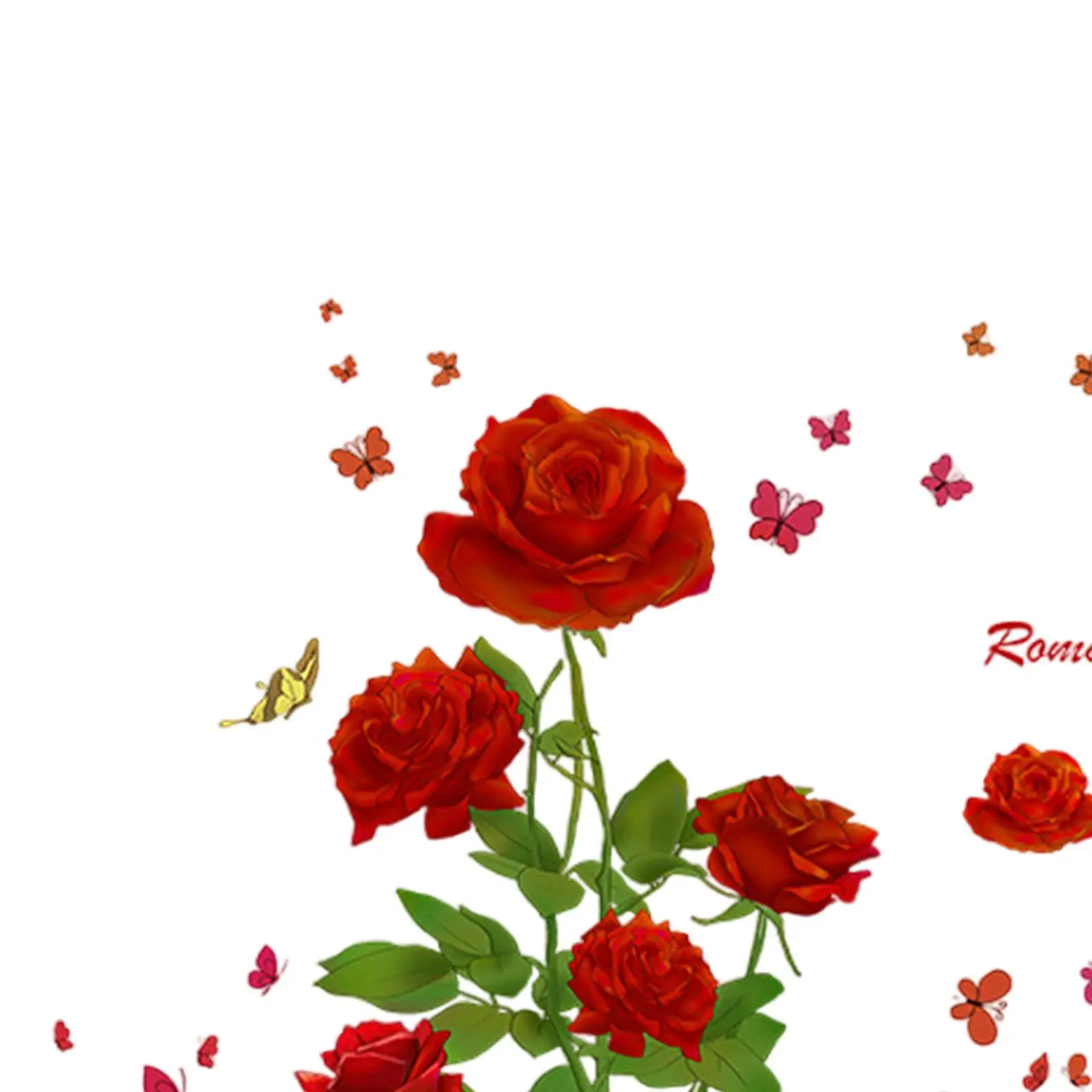 2 خلفيات PVC الفن الجداريات عيد الحب روز زهرة الجدار ملصق الشارات #5