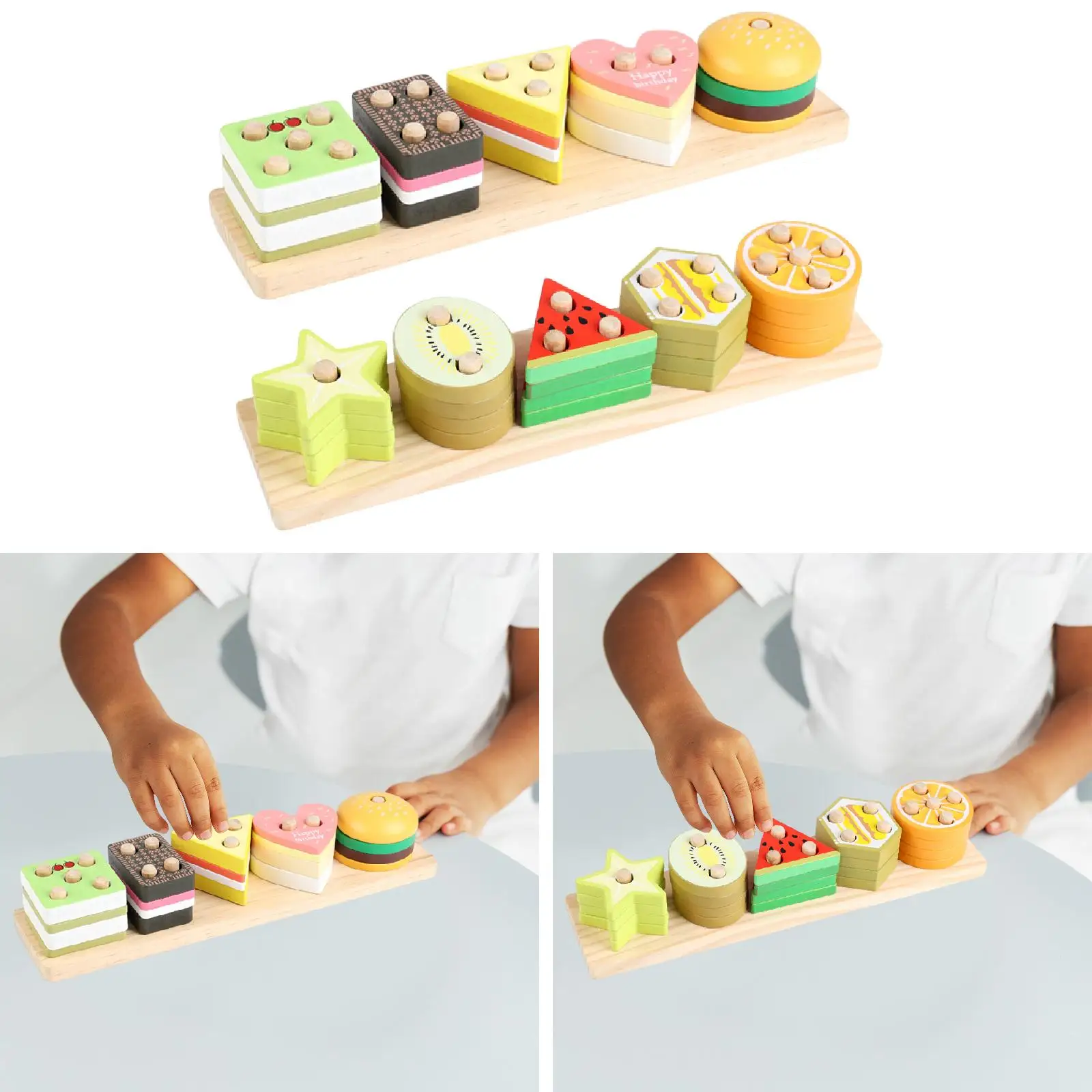 Zabawki do sortowania i układania w stosy, rozpoznawanie kształtów i kolorów dla dziewczynek w wieku 3, 4, 5 i 6 lat.