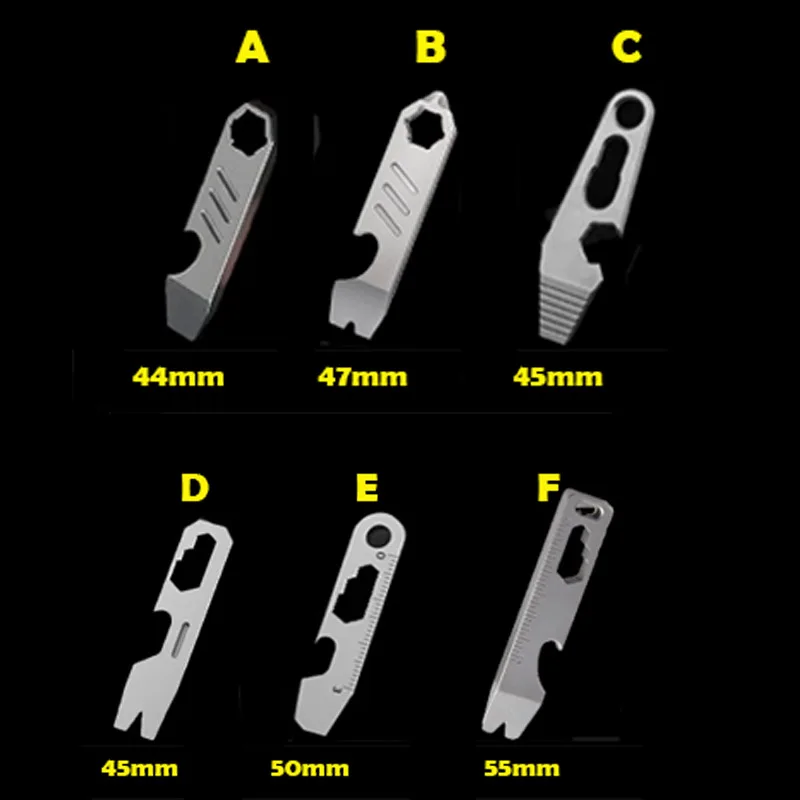 8 IN 1 MINI TC4 Titanium Alloy Crowbar Bottle Opener Graduated scale Hexagon Wrench EDC Outdoor Tools Multifunction Camping Gear