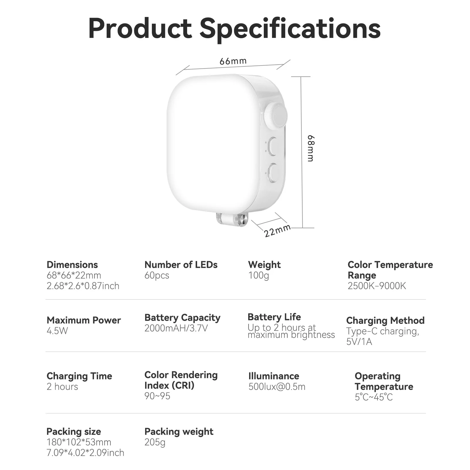 TELESIN Magnetic Selfie Light For IPhone IPad Mobile Phone Laptop Photo Ringlight Colorful Fill Light 60 LED Photography Lamp