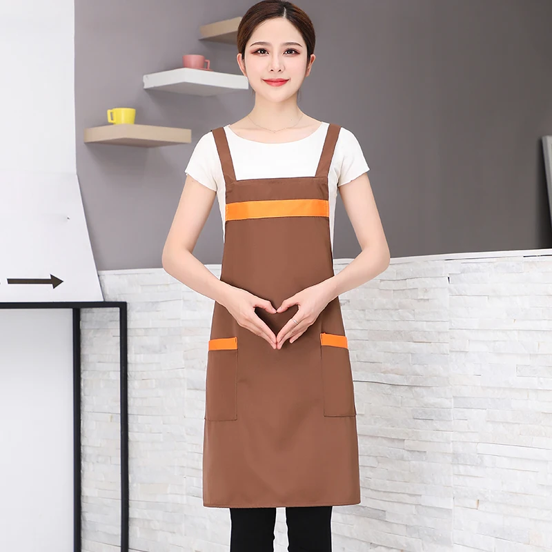 ผ้ากันเปื้อนพนักงานเสิร์ฟผ้ากันเปื้อนทำอาหารในครัวร้านอาหารผู้หญิงร้านทำผมช่างทำผมร้านทำเล็บซูเปอร์มาร์เก็ตร้านดอกไม้