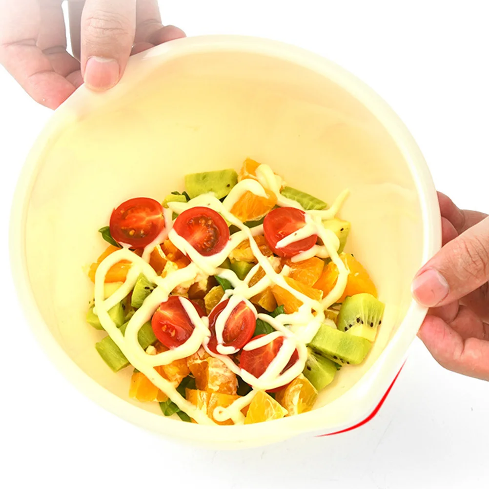 

3pcs Mixing Bowl Set Stackable Lightweight Salad Serving Bowl For Kitchen Cereal Fruit Rice Noodle Use Reusable Plastic Food