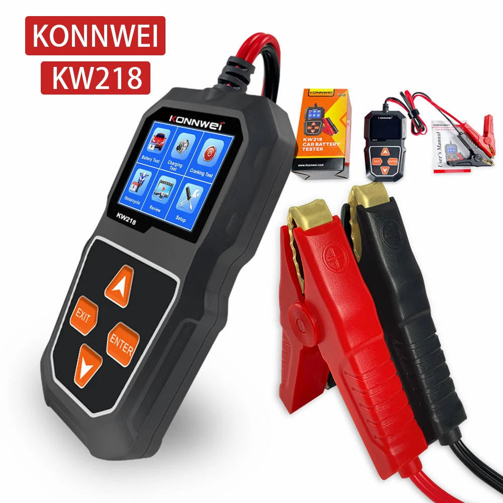 

KW218 KONNWEI 6 В-12 В автомобильный аккумулятор диагностический инструмент аккумулятор неисправности информации просмотр испытаний автомобильный аккумулятор зарядка инструмент сканирования