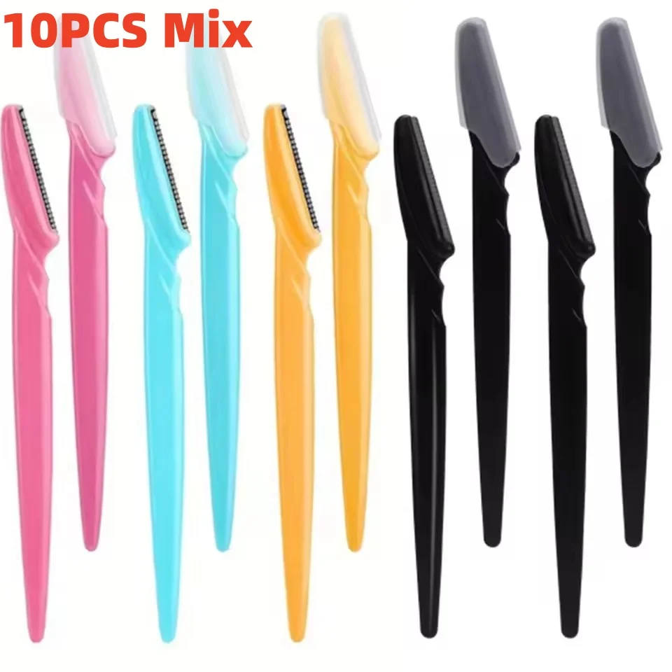 5/10/30/40pcsbrow Razor and Face Razor for Women And Men, Eyebrow Hair Trimmer And Shaver with Protective Cover,Safe image 3