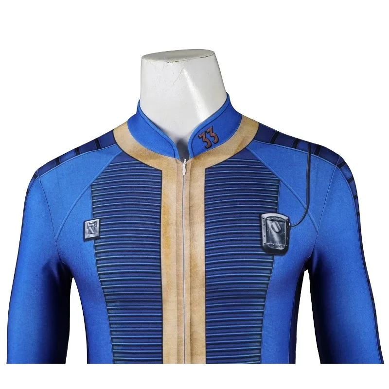 Kostum Cosplay pria Vault 33 Cosplay penyamaran jatuh pria Vault Dweller Out 3D baju Jumpsuit gambar cetak setelan Con Komik Halloween