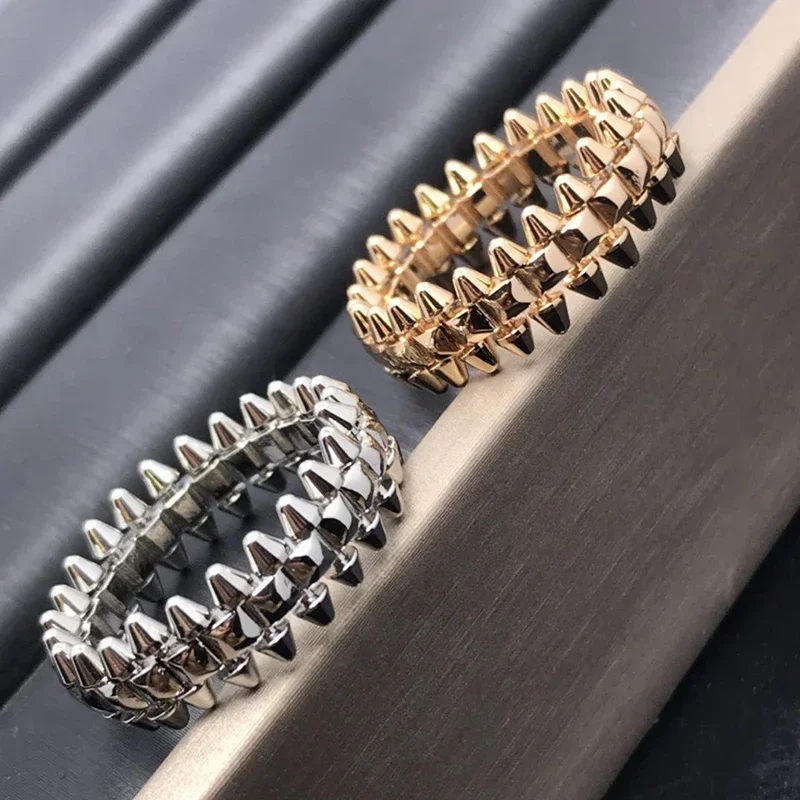 Luxury Jewelry Brand Silver 925 Rings Willow Nail Gold Plated Rivet Ring Mens &Women Couple Fashion Classic Brand Birthday Gift