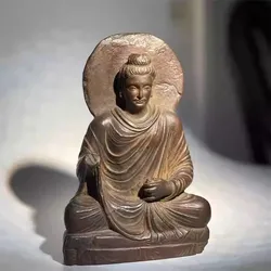Gandhara Art Buddha Statue Exquisite Classical Retro Buddha Sitting Statue Ornament Home Art Figurine Decoration Room Decor