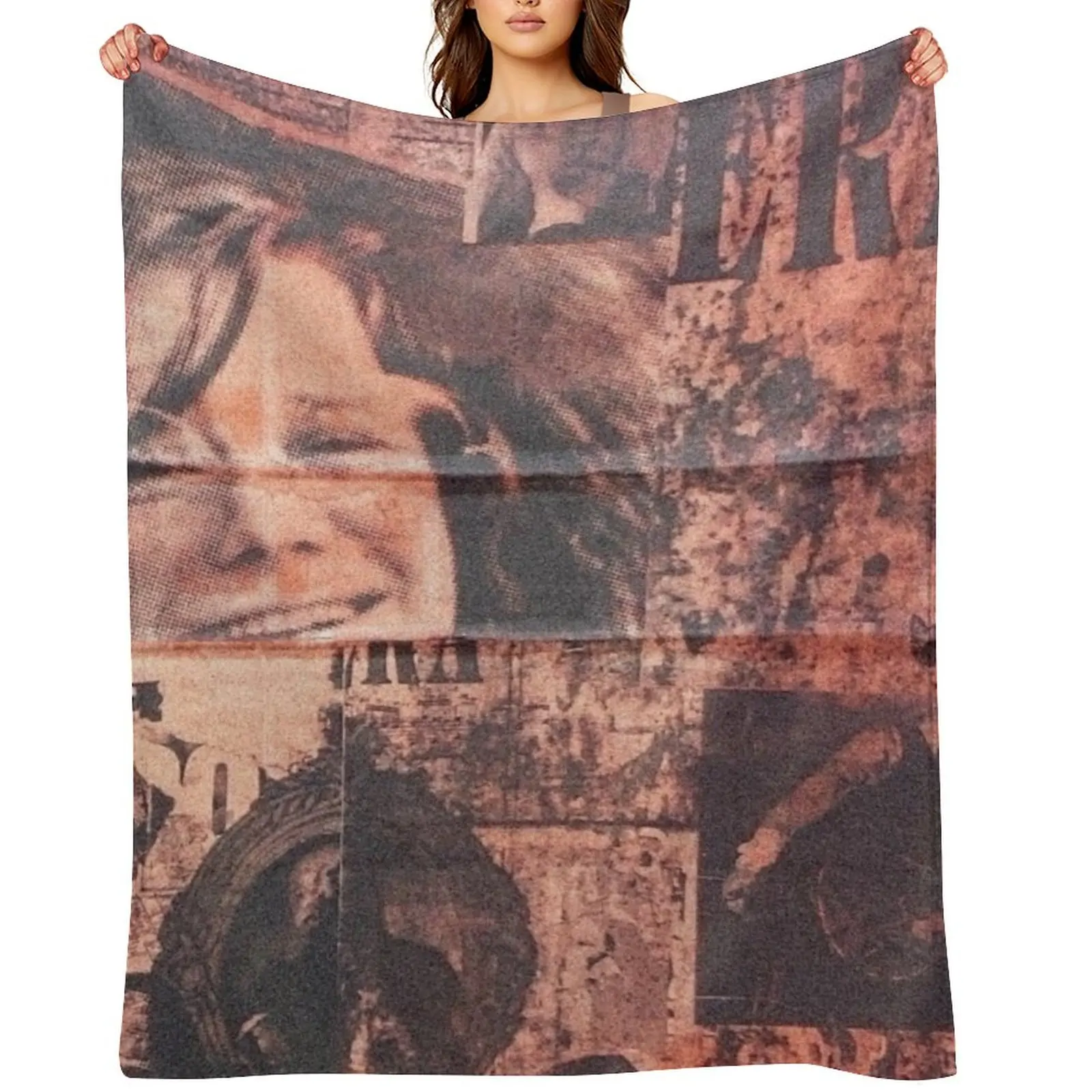 

Red Vintage Wall with Janis Joplin Throw Blanket valentine gift ideas warm winter Multi-Purpose Shaggy Blankets