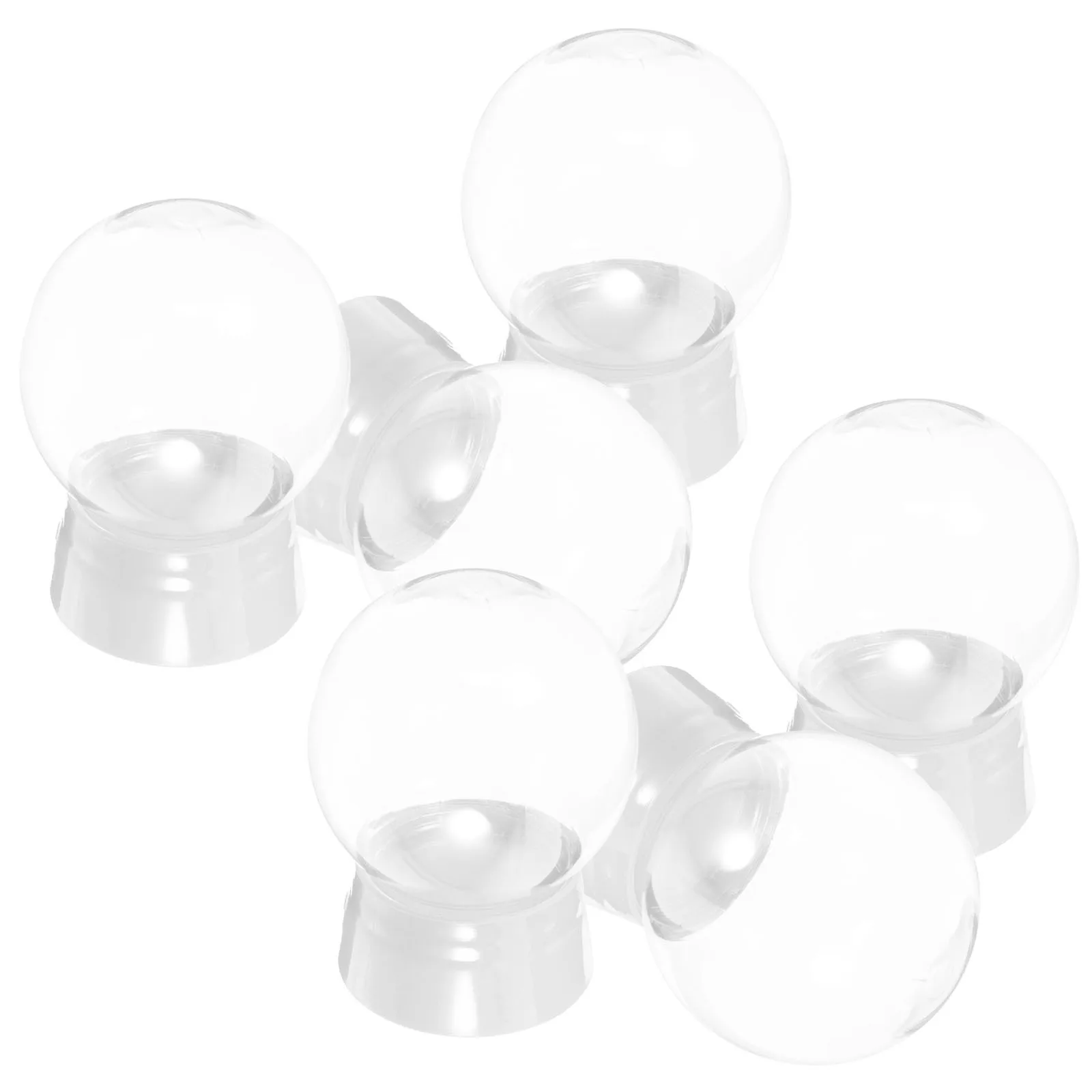 

6Pcs Transparent Plastic Snow Globe DIY Empty Water Globe Round Jar Screw Off Cap for Christmas Halloween Craft Decoration
