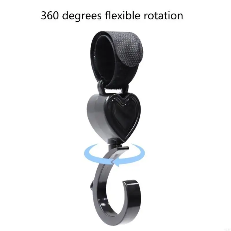 

95AE 2pcs Stroller Hook Stroller Bag Hook Bike E-bike Hooks 360Degree Rotating Pram Shopping Hooks Stroller Hanger Hooks