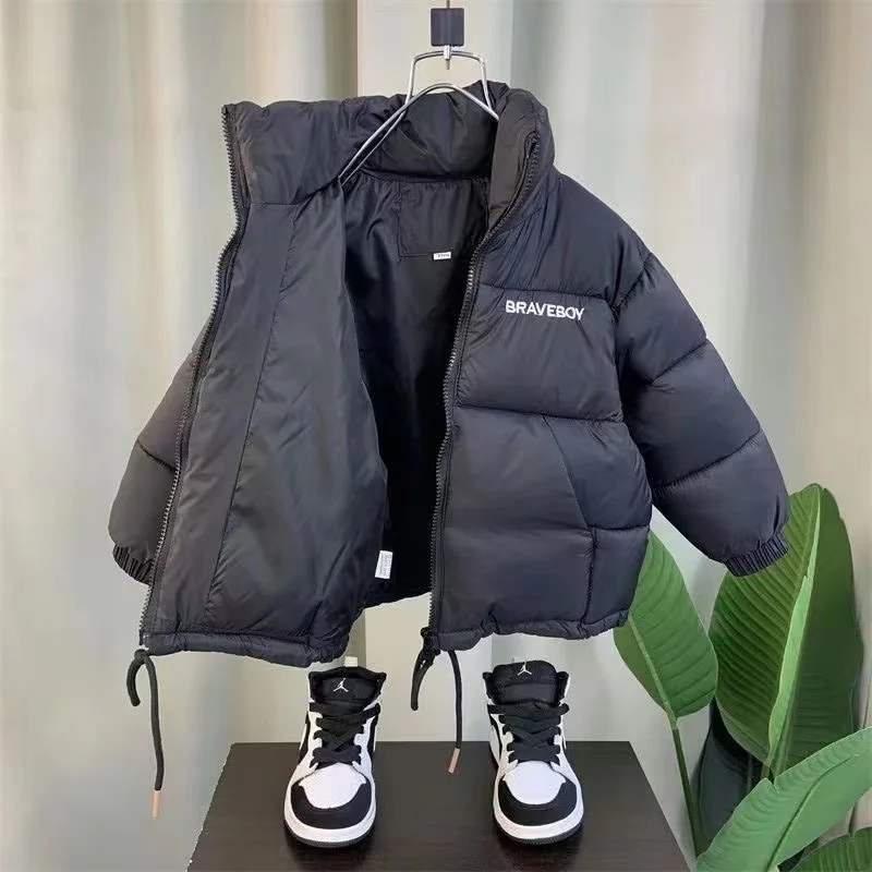 Boys Cotton Jacket Winter 2024 New Children\'s Korean Version Warm Cotton Jacket With Windproof Thickened Jacket Kids Clothing