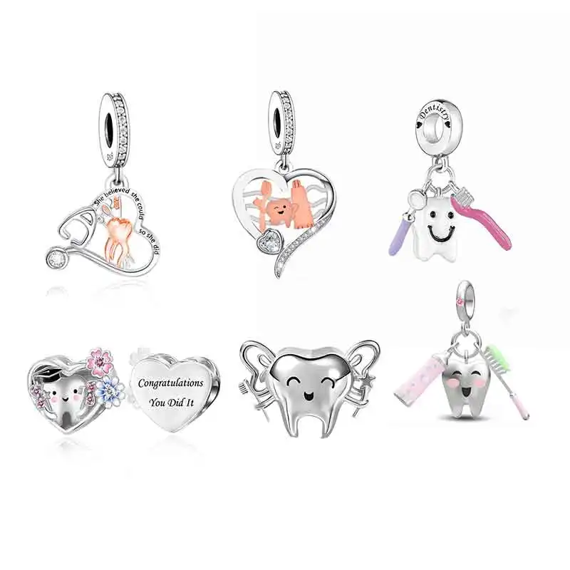 

FC Jewelry Fit Original Pan Charm Bracelet 925 Sterling Silver Teeth Fairy Bead For Making Medical Tooth Dentist Berloque 2025