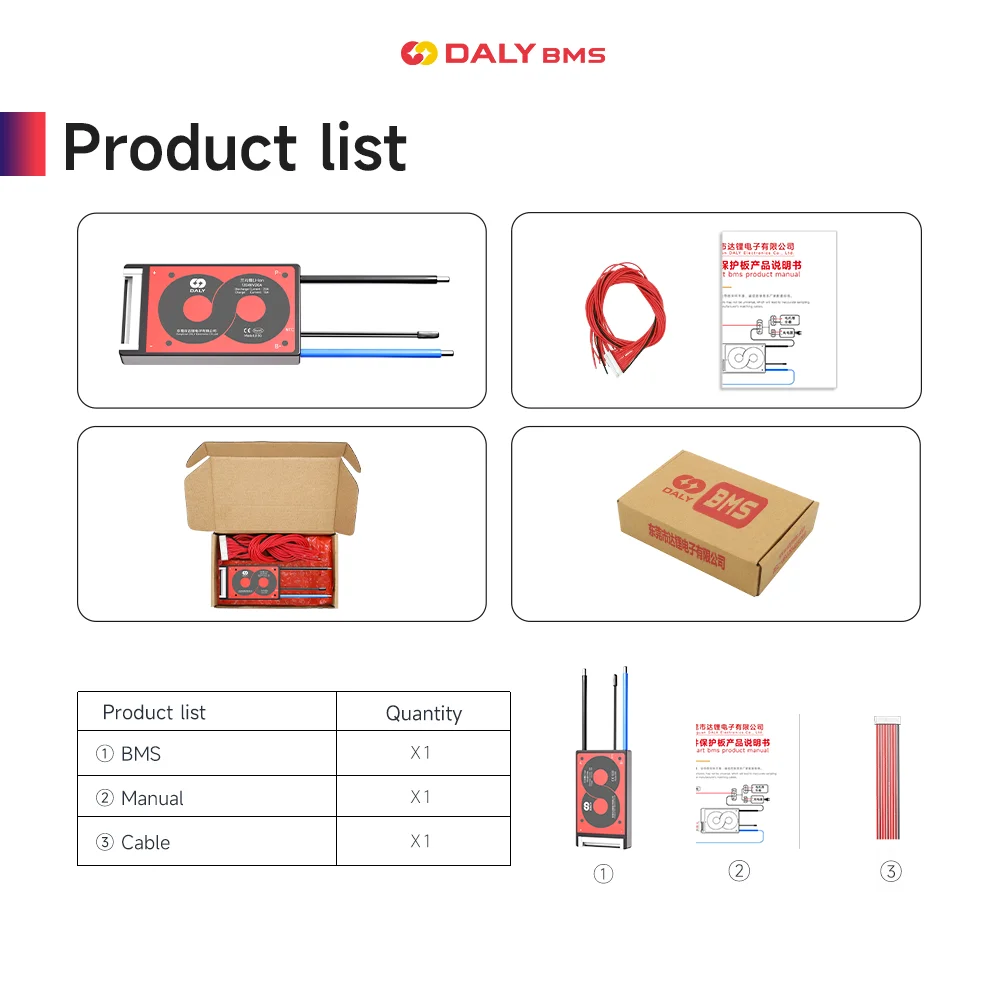 20A 40A60A Daly BMS 2024 Newest Best Specialized LIfepo4 Lithium Battery 4S 12V 7S 8S 24V 10S 36V 13S 48V Electric Tools Scooter