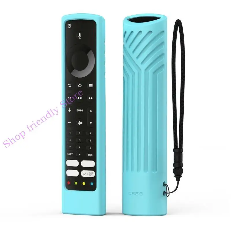 

594A Silicone Cover Case Anti-Slip Protective Skin Sleeve for TV Voice Remote Replacement Protectors Cover 5-color