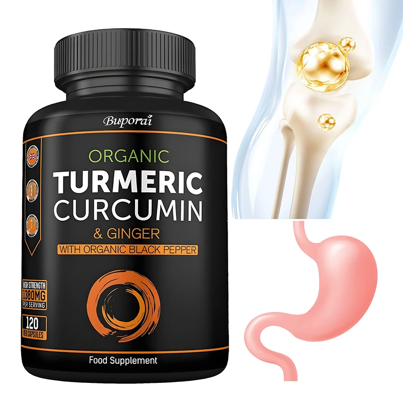 

Organic Turmeric Capsules - Promotes Joint and Digestive Health, Boosts Immunity, Improves Absorption, and Provides Energy
