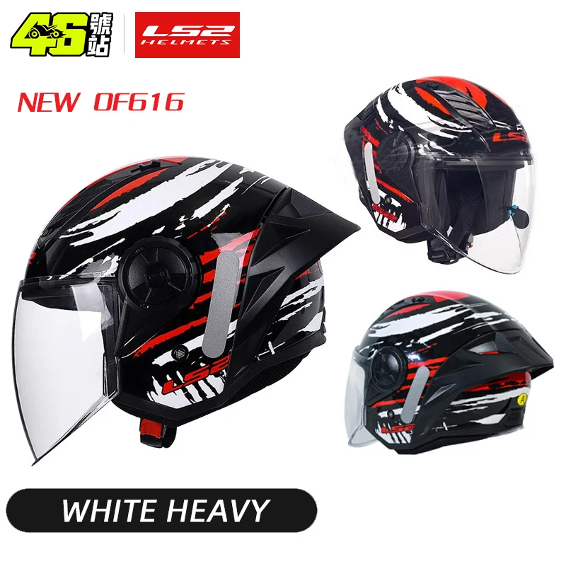 

LS2 Motorcycle Helmet 3/4 Open Face Helmets Capacete LS2 OF616 Airflow Ⅱ Big Spoiler Jet Scooter Half Helmets Cascos Para Moto