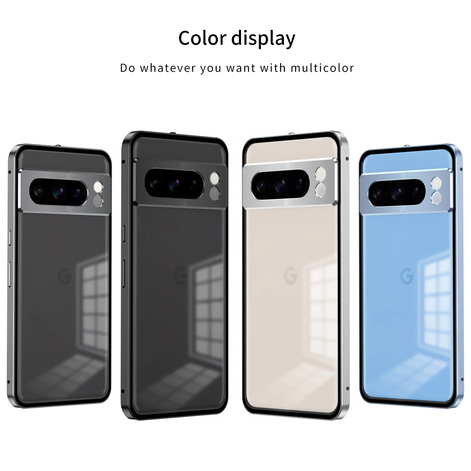 For Google Pixel 8 Case,Metal Aluminium Magnet Shockproof Shell,Camera Protection Phone Case Funda For Google Pixel 8 Pro