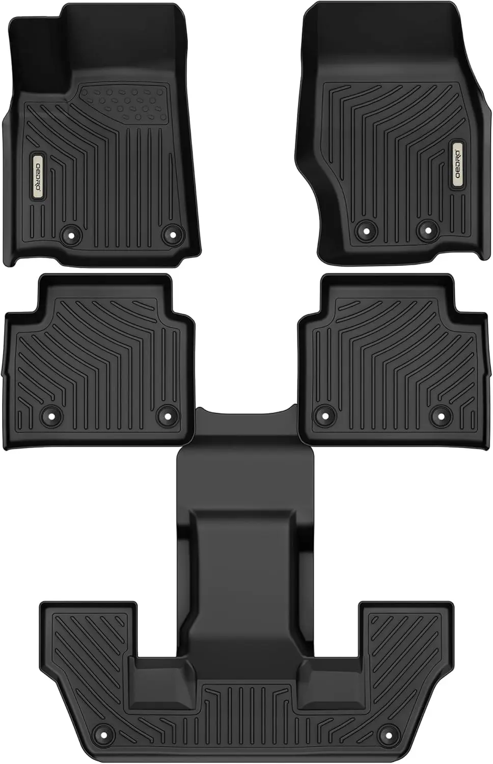 

Floor Mats 3 Row Liner Set Compatible with 2021-2025 Jeep Grand Cherokee L (ONLY for 6-Passenger Without Center Console),