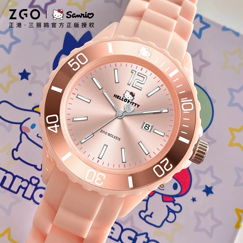 ZGO x Sanrio Hello Kitty Women Watch Waterproof Luminou Quartz Watch Girls Students Watches Ins Wrist Watch Birthday Gift 5341