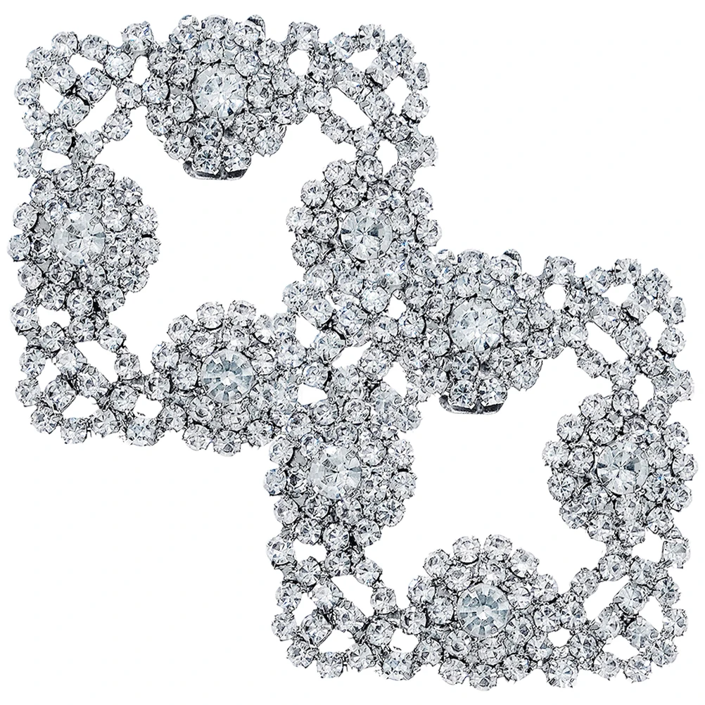 

Bridal Shoe Clips Rhinestone Square Buckles Detachable Prom Dinner Party Sunflower Women Accessories Wedding Shoe Charm Decor