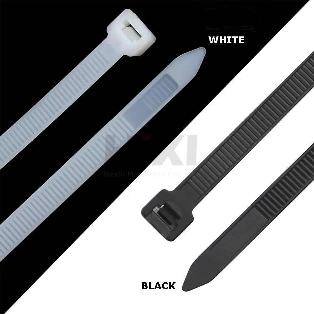 สายรัดไนลอนแบบล็อคตัวเอง Zip Ties Wraps สีดํา/ขาวสําหรับการมัดและการยึด