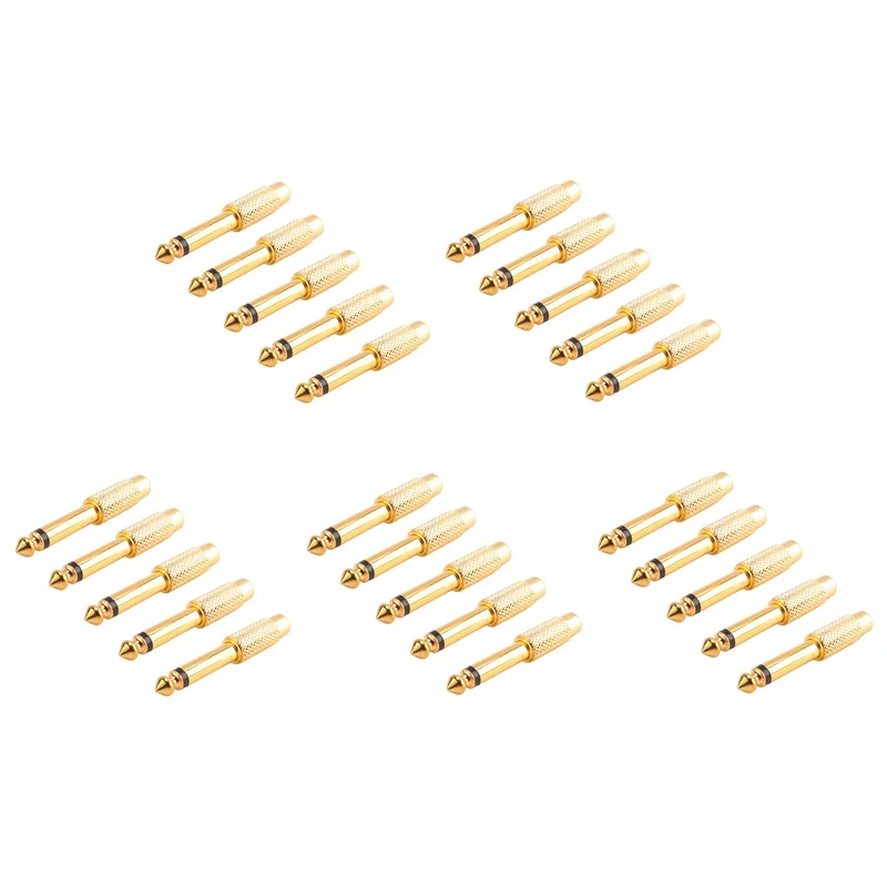 

ABRU-25X Gold Plated 6.35Mm 1/4 Inch Male Mono Plug To RCA Female 6.5Mm Jack Stereo Adapter Connector Plug TS Converter Mixer