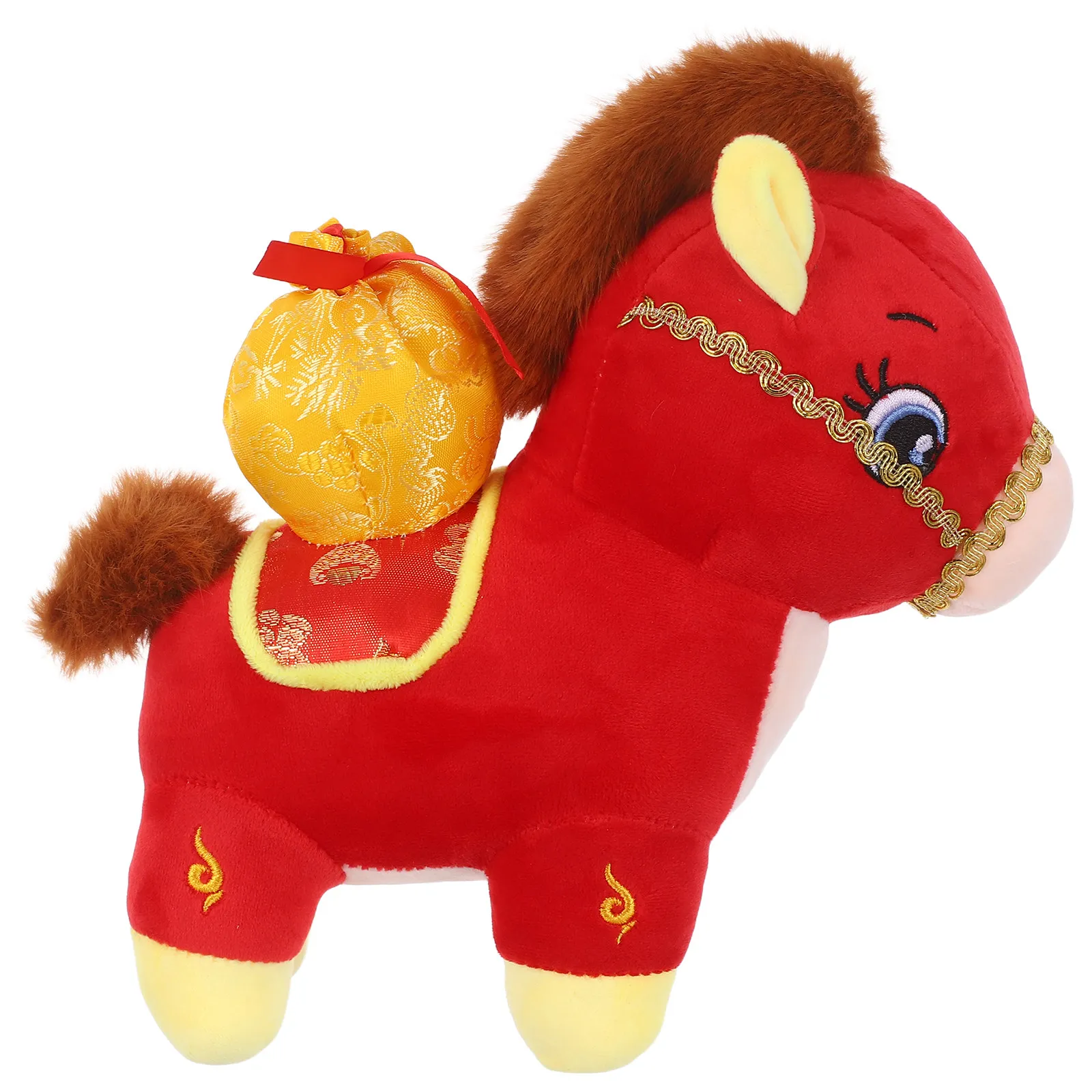 

Horse Mascot Red 28Cm Chinese New Year 2026 Year of The Horse Decoration Desktop Ornament Spring Festival Lucky Zodiac Animal