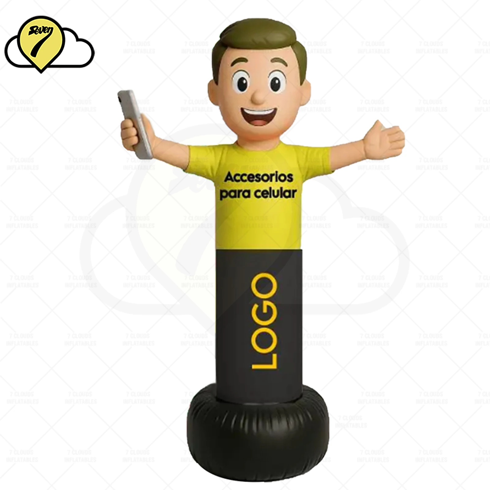 3M Gaint Customized New Inflatable balloon Toys Tubeman Air Dancer Model with Blower LED Advertising Decoration For Phone Store