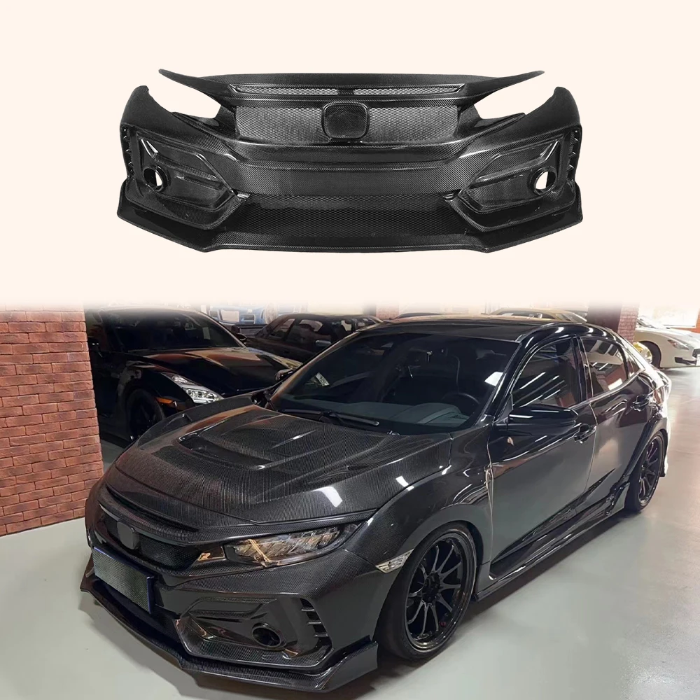 For Honda Civic Type R FK8 2017-21 Carbon OE Front Bumper With Grille Body Kits( Ocean freight is favorable, welcome to inqury)