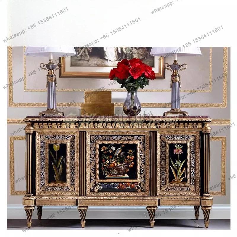 

French entrance cabinet European style living room hand-painted entrance cabinet furniture
