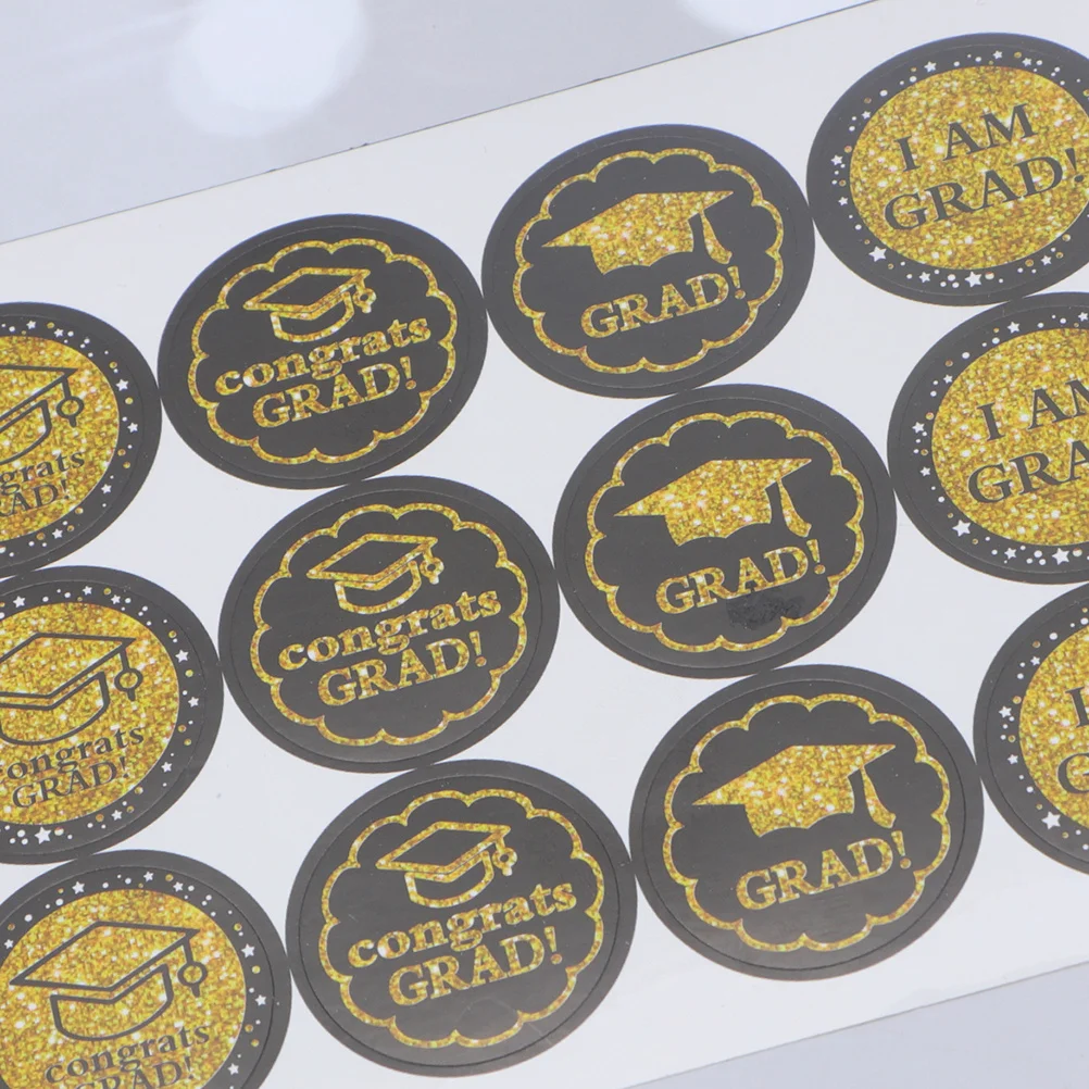 12 قطعة ملصقات قبعة التخرج موضوع التخرج ملصقات الختم ذاتية اللصق ختم التسمية للحزب هدية دفتر المغلف