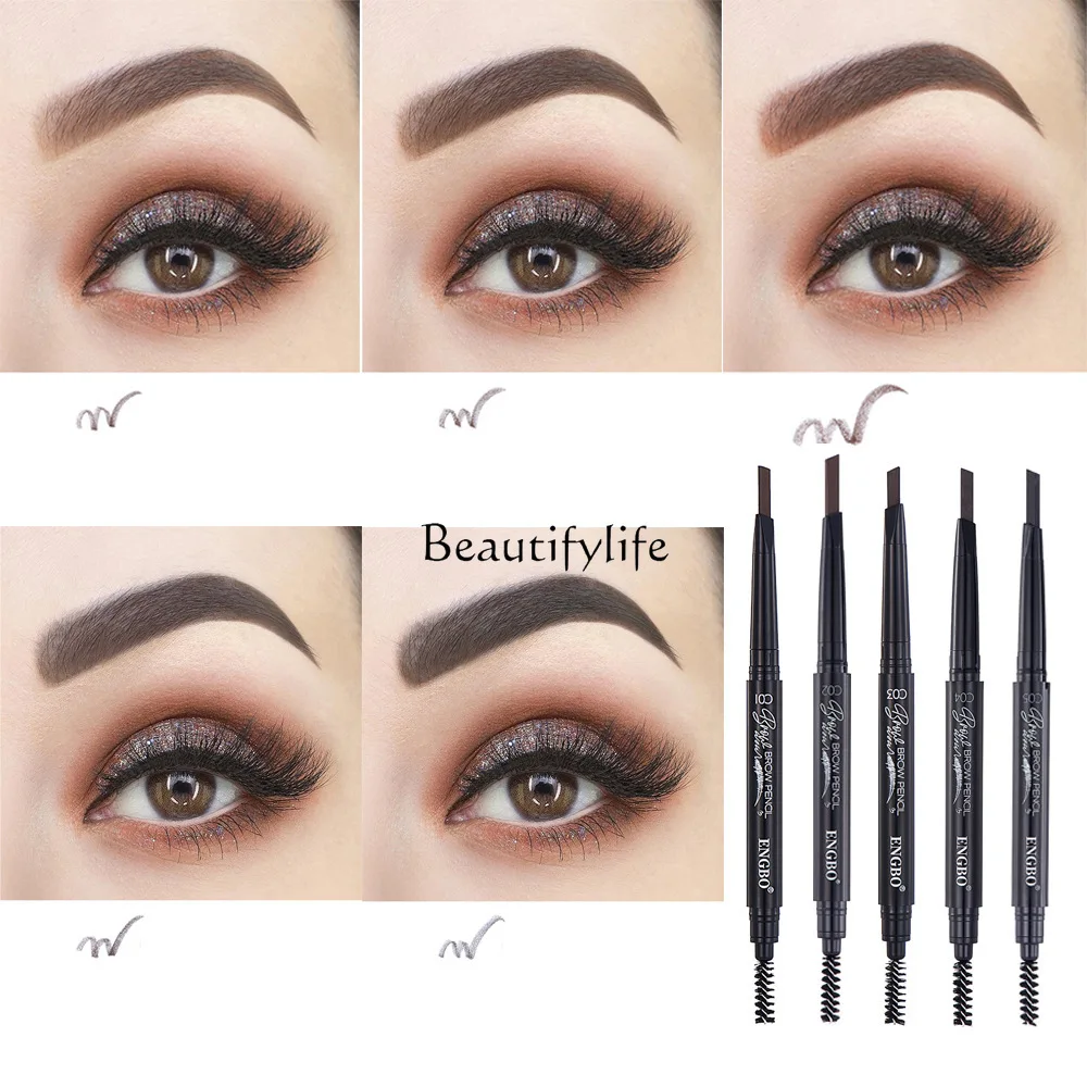 

The eyebrow pencil comes with an eyebrow brush and automatically rotates eye cosmetics.