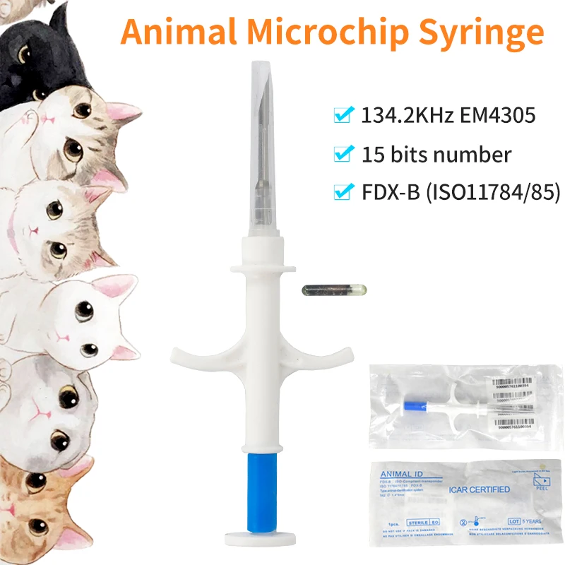 

Pet Microchips 134.2khz Registration Animal Implant Chip FDX-B Pet ID Microchip for Pet Dog Cat Rabbit Pigeon Fish