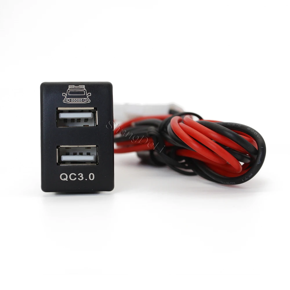 1PC For Suzuki Jimny Modified Dual QC3.0 USB Charger Socket Phone Charge Adapter Outlet Car Accessories - view 4