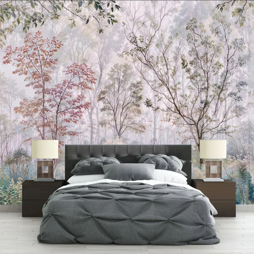 

Customized Size Wallpaper Forest Elk Background Wall Mural Home Decoration Jungle Plants Retro Hand drawn Forest 3d wallpaper