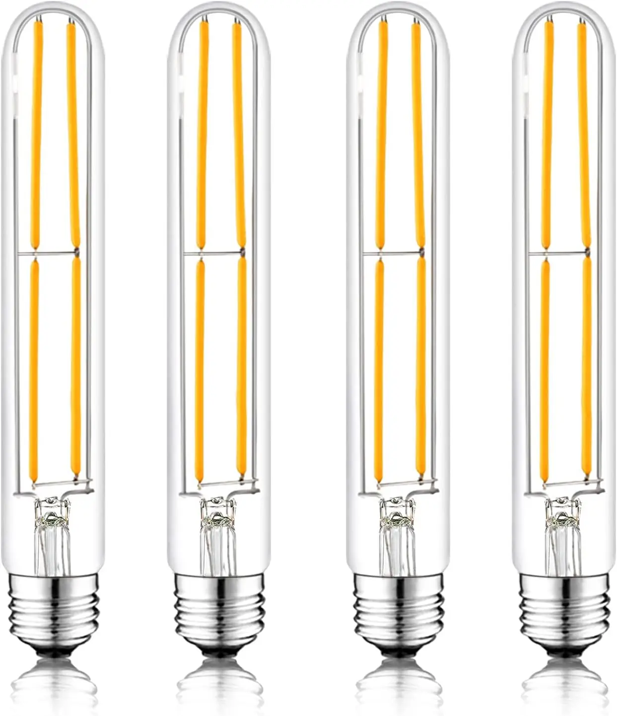 

6W Dimmable Edison LED Bulb, 2700K Soft White 800LM, T10 Clear Glass, 4-Pack for Pendant Lights
