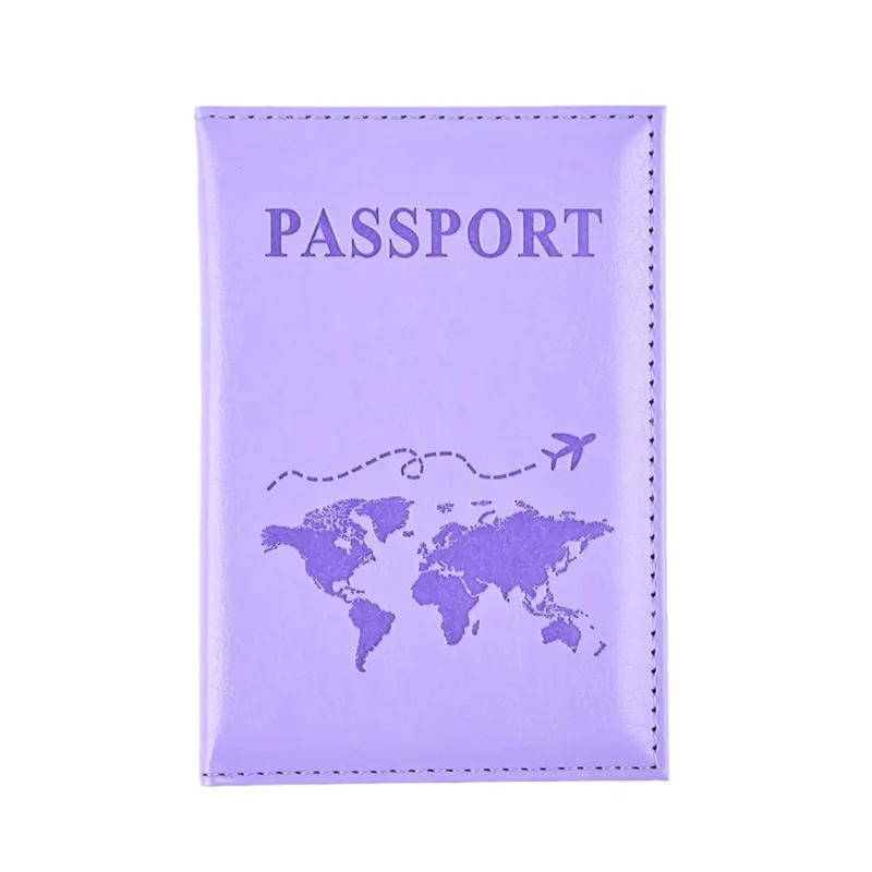 Frosting Airplane Passport Cover Men Women Travel Passport Case Leather Pink Cute Passport Wallet Purse Girl Passport Holder