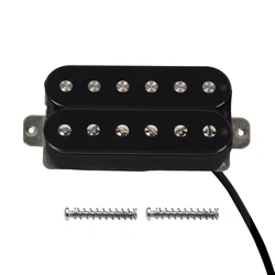 FLEOR-pastilla de puente de guitarra 14K, pastilla Alnico 5, pastilla Humbucker, doble bobina negra para guitarra eléctrica