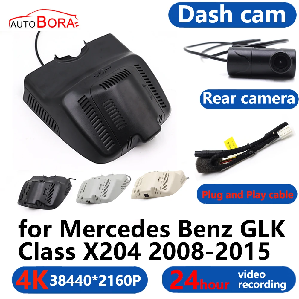 AutoBora 4K Wifi 3840*2160 Car DVR Dash Cam Camera 24H Video Monitor for Mercedes Benz GLK Class X204 2008-2015