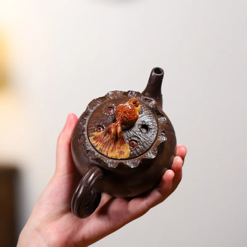 

Handmade Creative Yixing Ore Purple Clay Teapot Surplus Year after Bionic Set 280cc