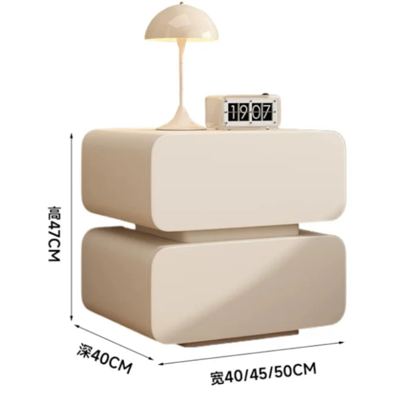 Modern Italian Night Stand Khaki Secret Designer Fluted Bedside Table Wood Compartment Muebles Para Dormitorio Furniture Home