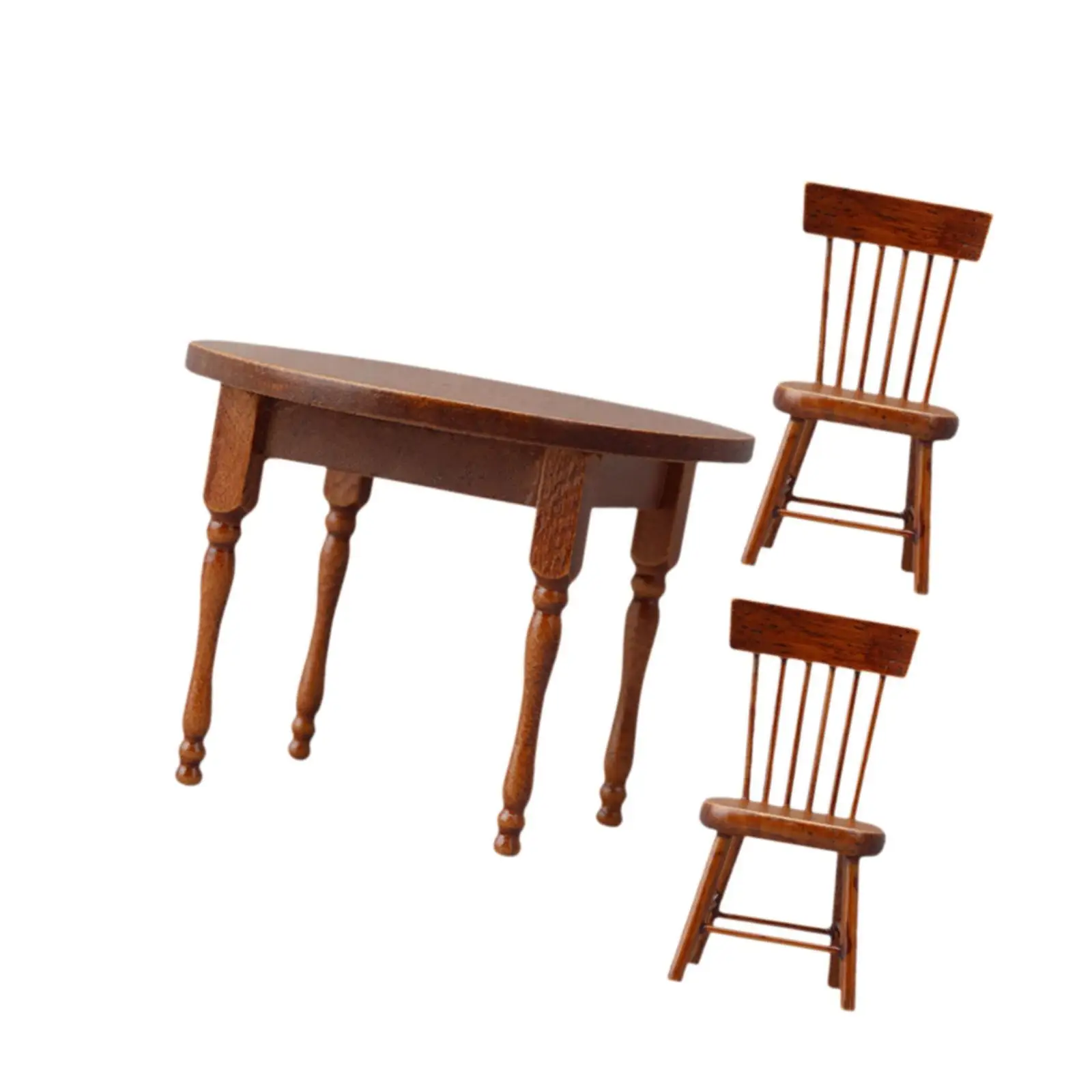 

Кукольный домик, круглый стол, деревянный миниатюрный набор мебели, масштаб 1 12, декоративный стол и стулья для миниатюрного дома