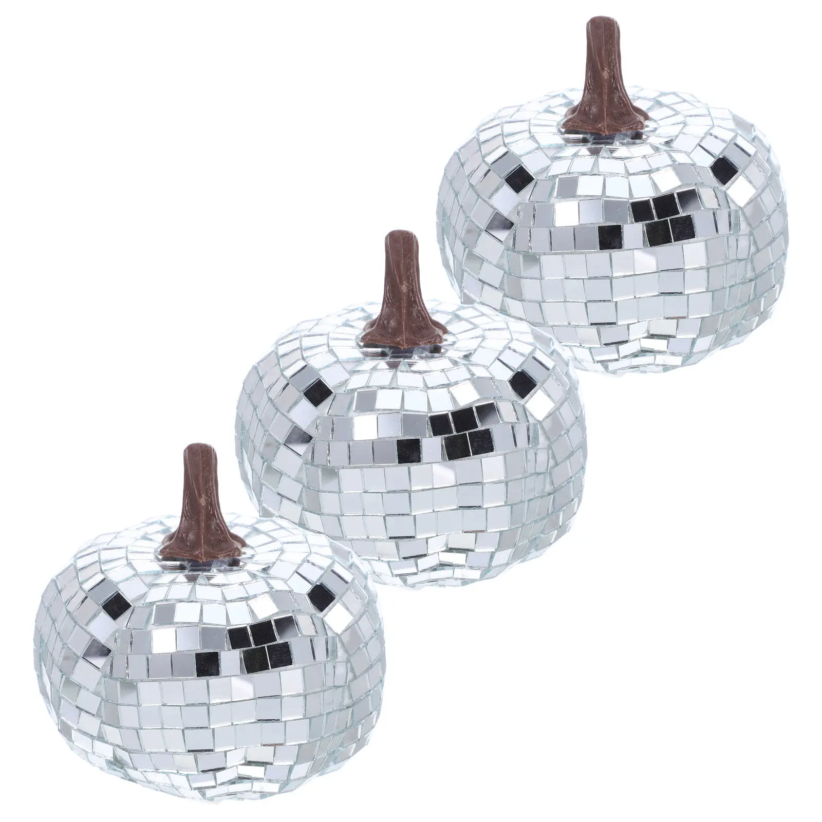 3Pcs Mirror Surface Pumpkin Disco Balls Table Decor Thanksgiving Harvest Centerpiece Party Home Decoration