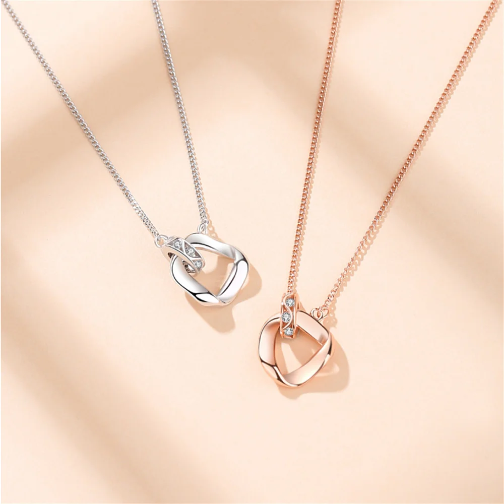 

Korean S925 Necklace - Mobius Ring, Niche High-end, Women's Sweater Collar