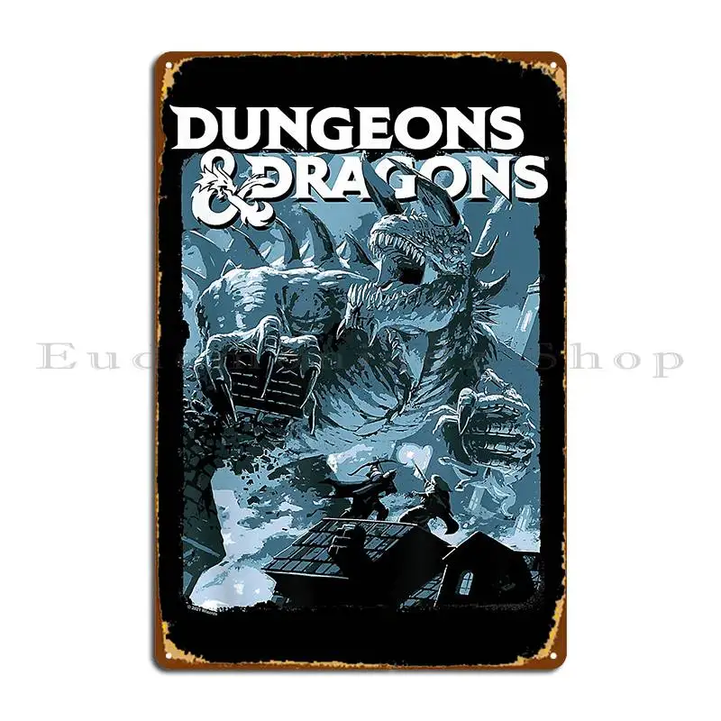 Tarrasque علامة معدنية جدار ديكور حفلة جدار الكهف شخصية نادي بار تين تسجيل ملصق